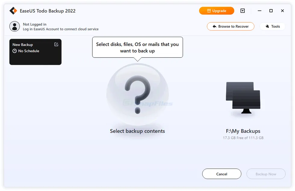 EaseUS Todo Backup Free ภาพหน้าจอ 1