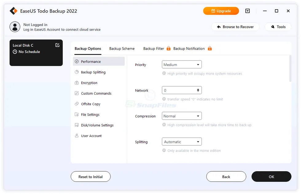 EaseUS Todo Backup Free ภาพหน้าจอ 2