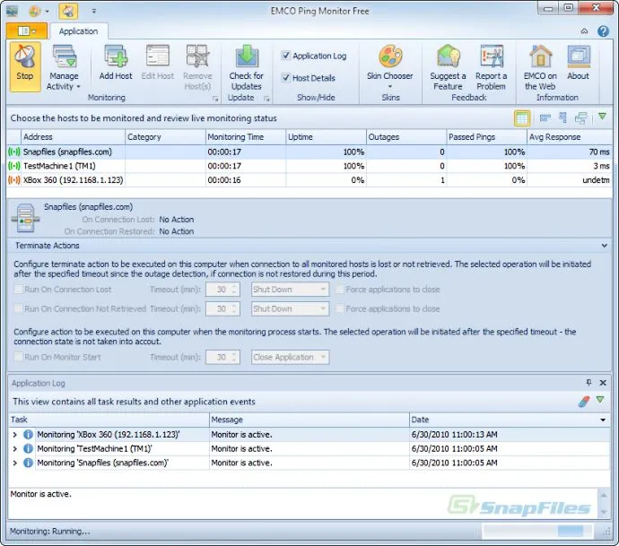 EMCO Ping Monitor (Free Version) ภาพหน้าจอ 1