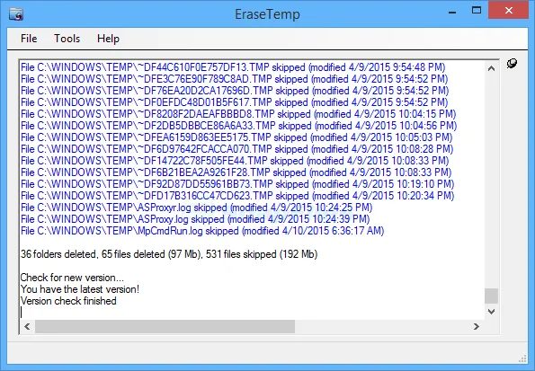 EraseTemp ภาพหน้าจอ 1