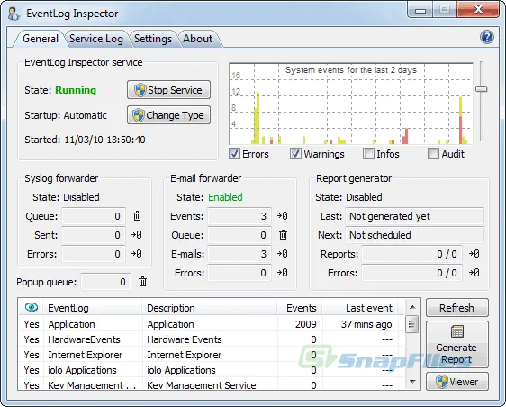 EventLog Inspector ภาพหน้าจอ 1