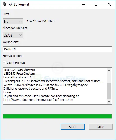 Fat32 Format ภาพหน้าจอ 2