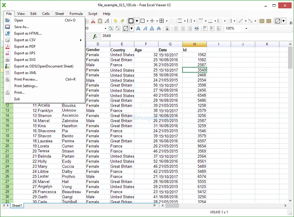 Free Excel Viewer ภาพหน้าจอ 2