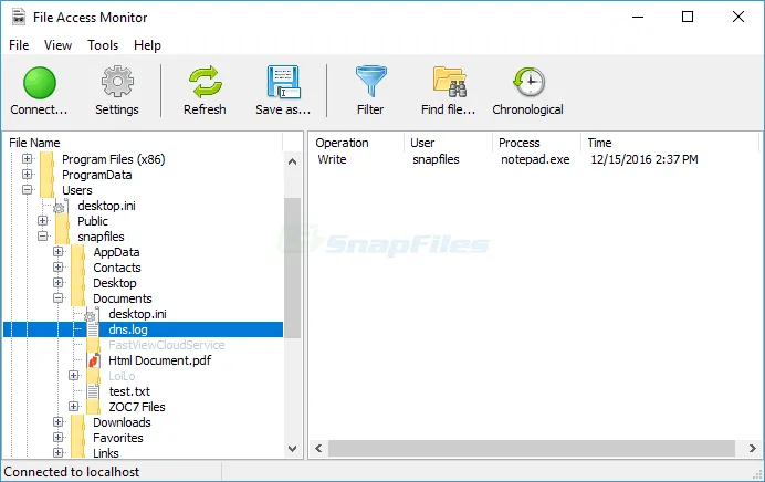 SoftPerfect File Access Monitor ภาพหน้าจอ 1