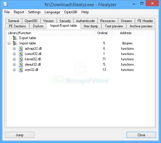 FileAlyzer ภาพหน้าจอ 2