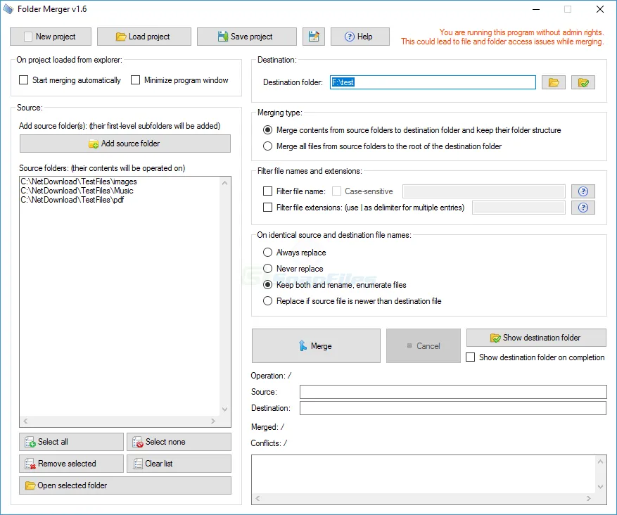 Folder Merger ภาพหน้าจอ 1