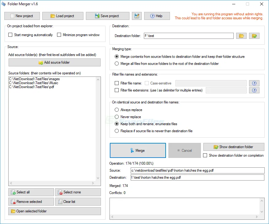 Folder Merger ภาพหน้าจอ 2