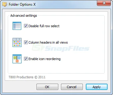 Folder Options X ภาพหน้าจอ 1