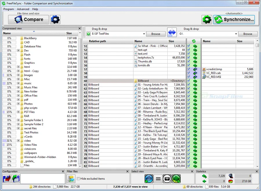 FreeFileSync ภาพหน้าจอ 1