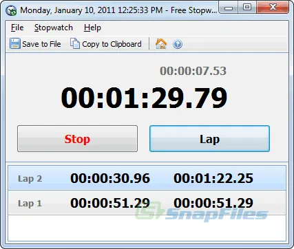 Free Stopwatch ภาพหน้าจอ 1