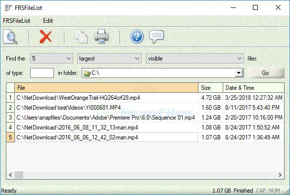 FRSFileList ภาพหน้าจอ 1