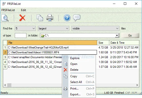 FRSFileList ภาพหน้าจอ 2