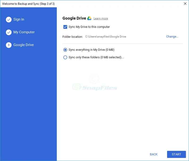 Google Backup and Sync ภาพหน้าจอ 2