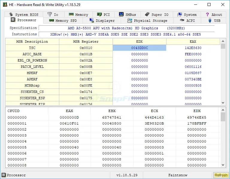 HE - Hardware Read and Write Utility ภาพหน้าจอ 1