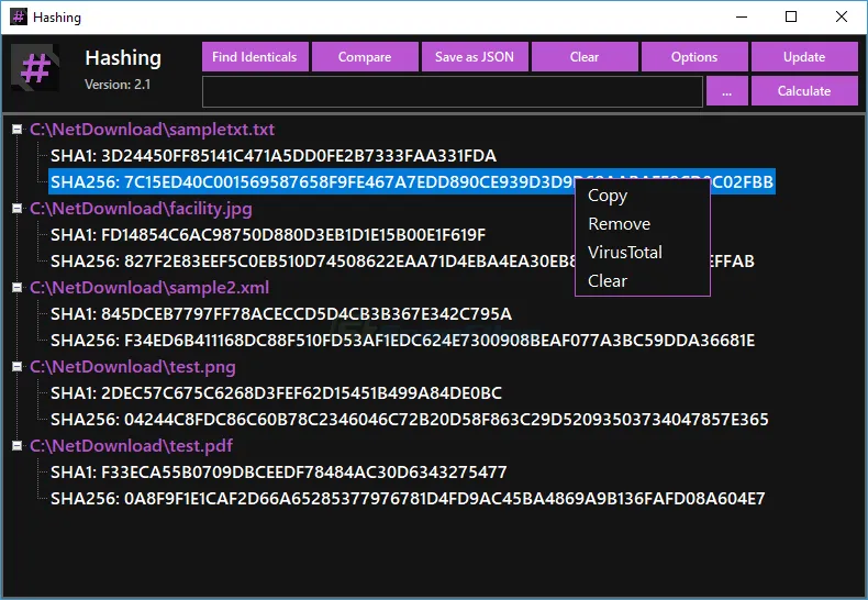 Hashing ภาพหน้าจอ 1