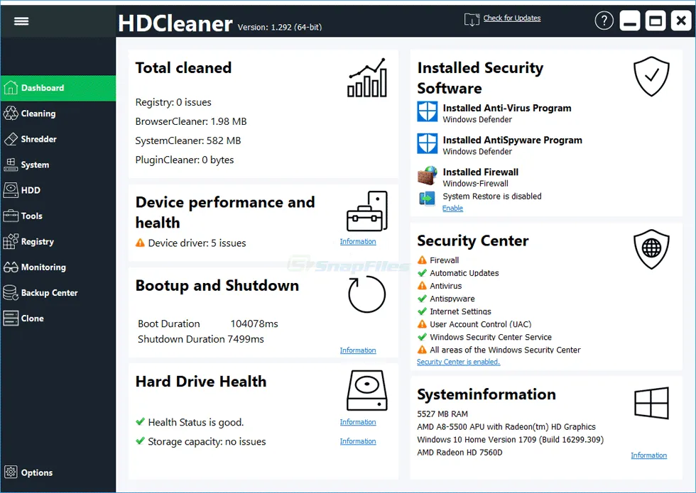 HDCleaner ภาพหน้าจอ 1