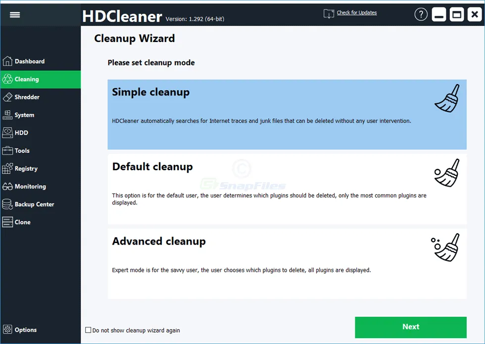 HDCleaner ภาพหน้าจอ 2