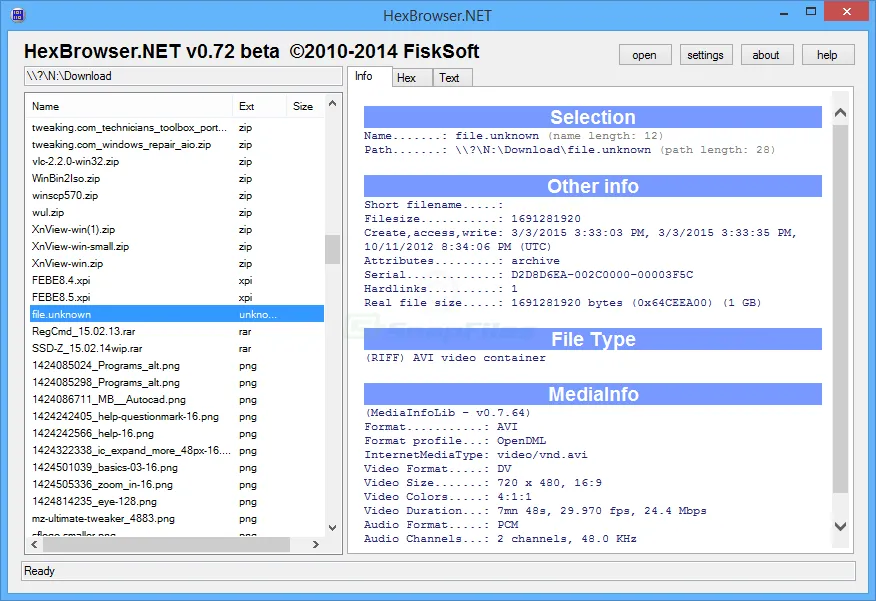 HexBrowser ภาพหน้าจอ 1