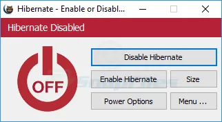 Hibernate Enable or Disable ภาพหน้าจอ 2