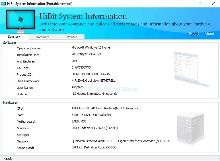 HiBit System Information ภาพหน้าจอ 1