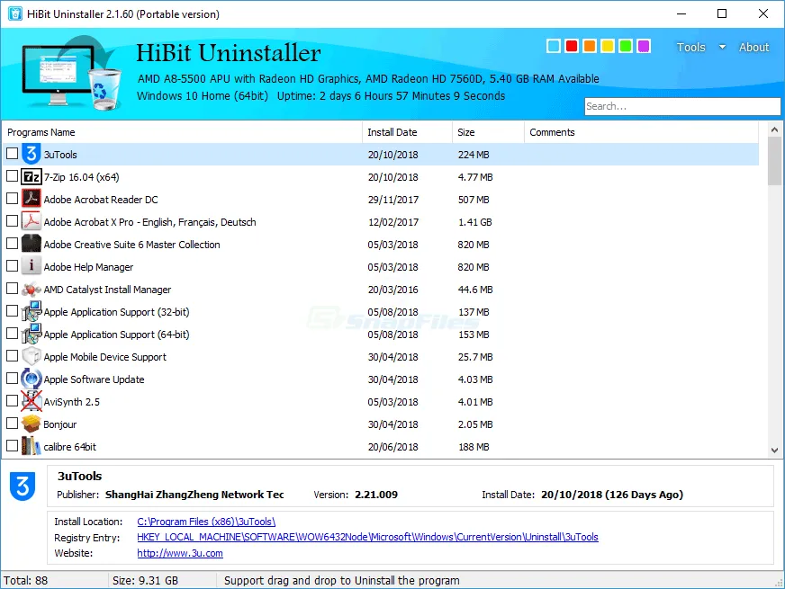 HiBit Uninstaller ภาพหน้าจอ 1