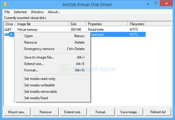 ImDisk Virtual Disk Driver ภาพหน้าจอ 1