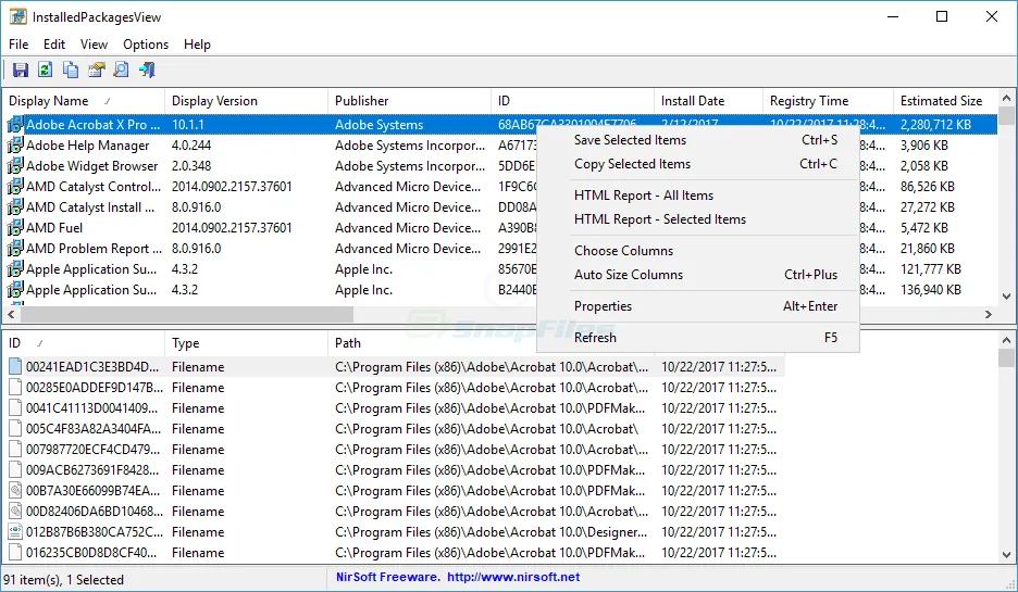 InstalledPackagesView ภาพหน้าจอ 1