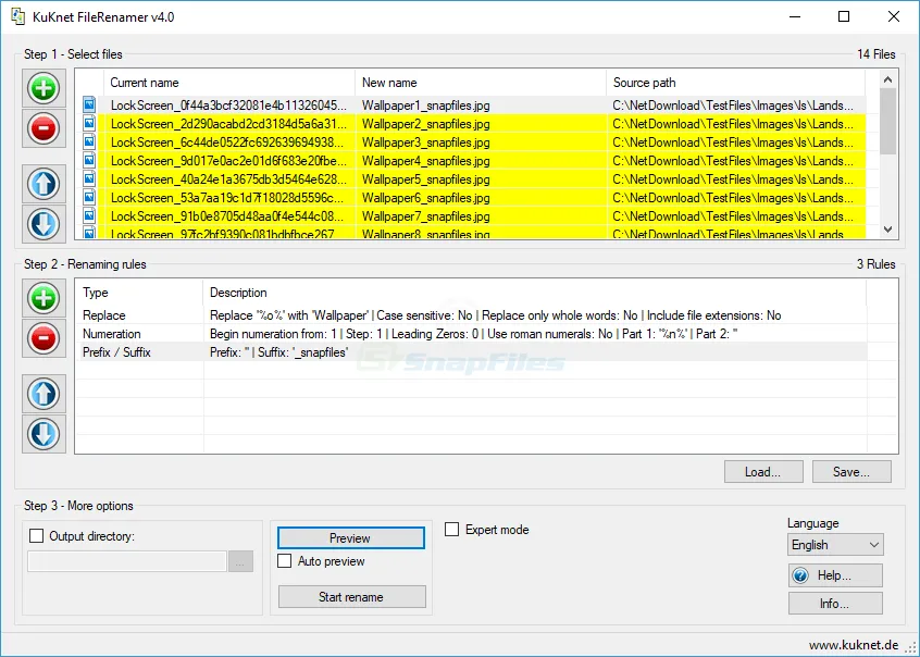 KuKnet FileRenamer ภาพหน้าจอ 1