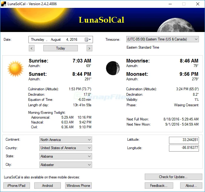 LunaSolCal ภาพหน้าจอ 1