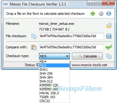 Marxio File Checksum Verifier ภาพหน้าจอ 1