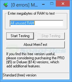 MemTest ภาพหน้าจอ 1