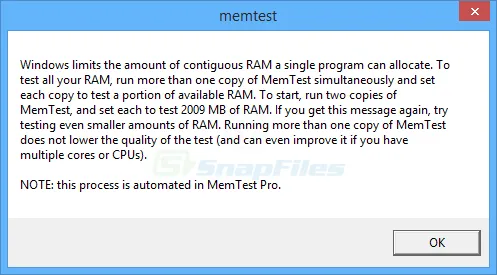 MemTest ภาพหน้าจอ 2