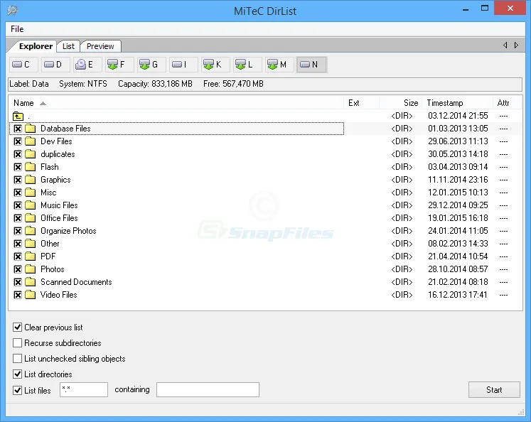 MiTeC DirList ภาพหน้าจอ 1