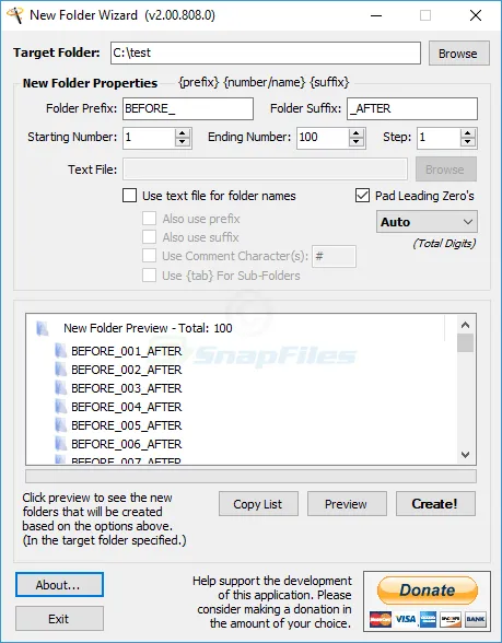 New Folder Wizard ภาพหน้าจอ 1