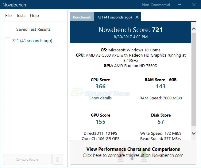 Novabench ภาพหน้าจอ 2