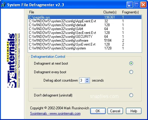 PageDefrag ภาพหน้าจอ 1