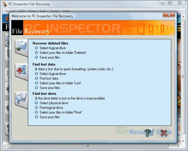 PC Inspector File Recovery ภาพหน้าจอ 2