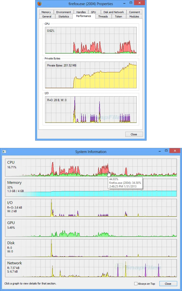 Process Hacker ภาพหน้าจอ 2