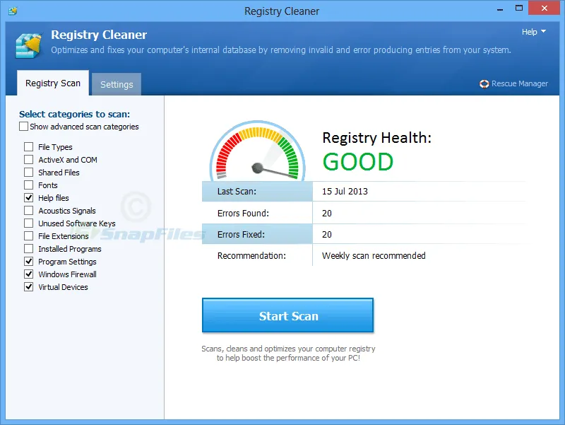 Pointstone Registry Cleaner ภาพหน้าจอ 2