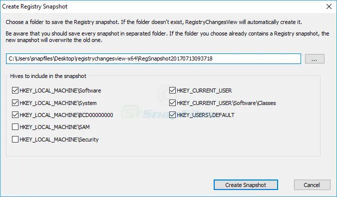 RegistryChangesView ภาพหน้าจอ 2