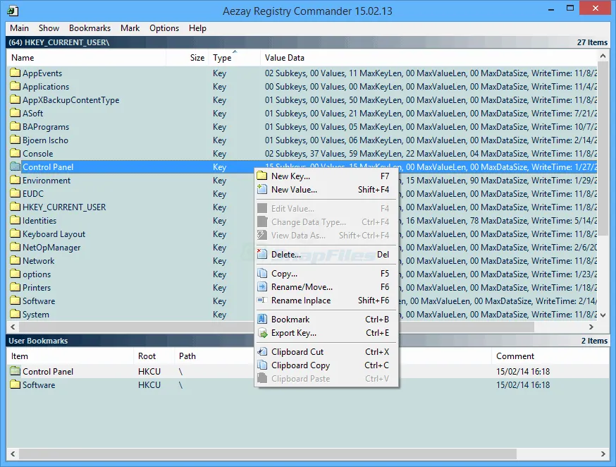 Registry Commander ภาพหน้าจอ 1