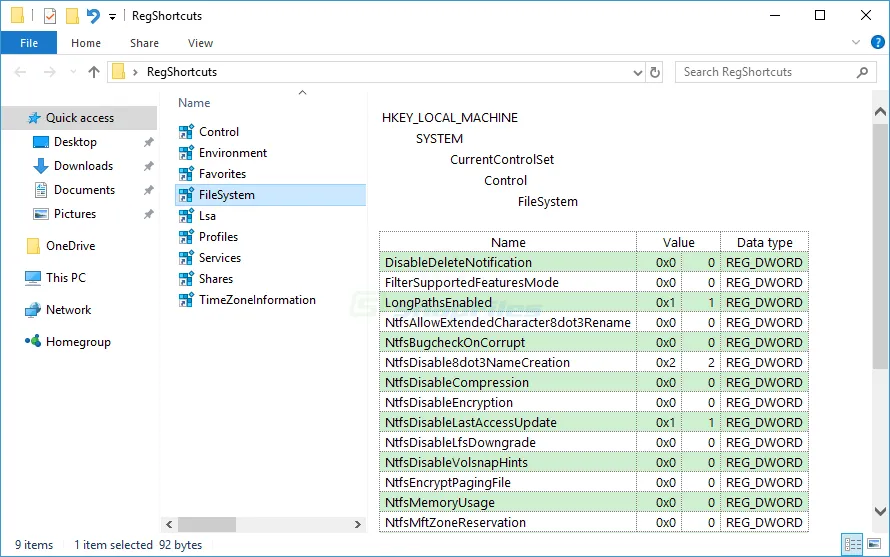 Registry Shortcuts ภาพหน้าจอ 2