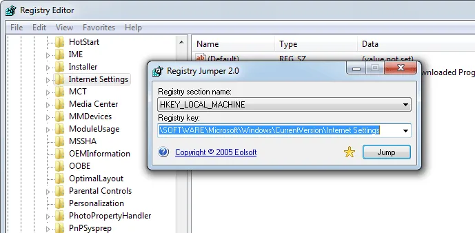 Registry Jumper ภาพหน้าจอ 1