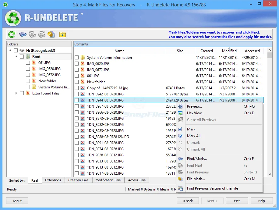 R-Undelete Home ภาพหน้าจอ 1