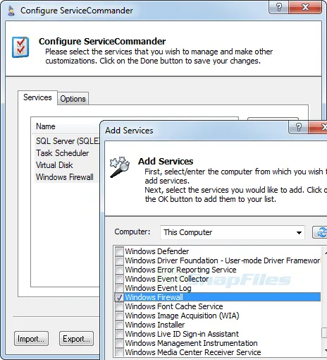 ServiceCommander ภาพหน้าจอ 2