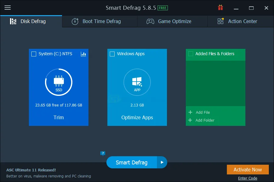 IObit Smart Defrag ภาพหน้าจอ 1