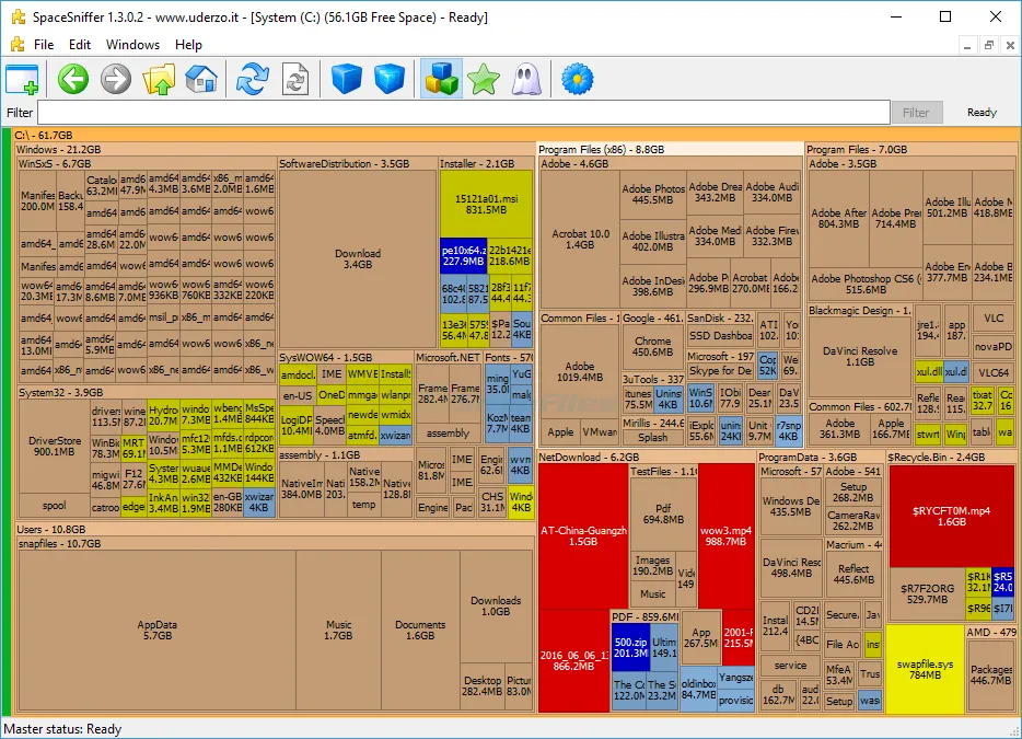 SpaceSniffer ภาพหน้าจอ 1