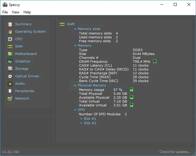 Speccy ภาพหน้าจอ 2