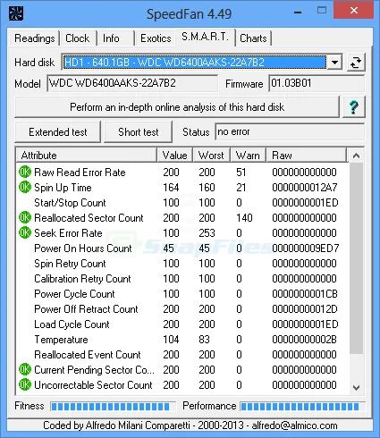 SpeedFan ภาพหน้าจอ 2