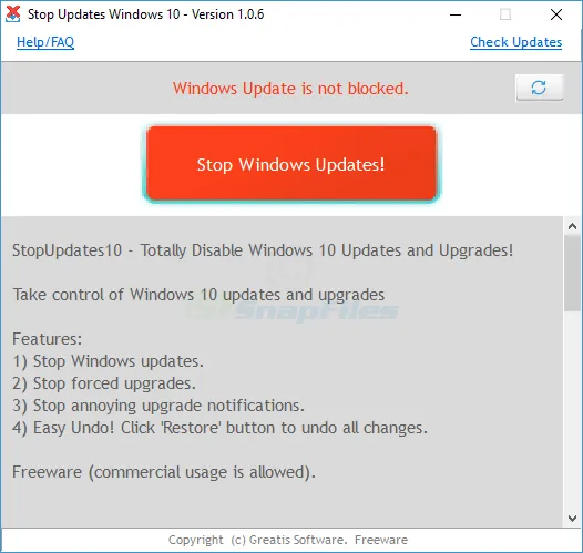 StopUpdates10 ภาพหน้าจอ 1